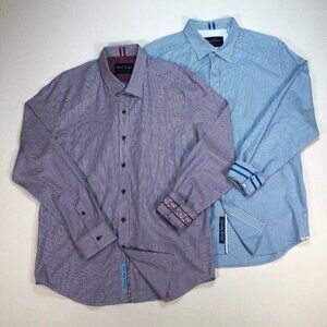 Blue and Purple Checkered Shirts by Robert Graham